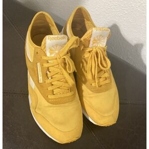 Reebok Lace Up Yellow White Rubber Solid Low Top CN3630 Athletic Sneaker